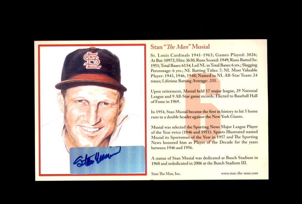 Stan Musial Signed First Day Cover Cache FDC Cardinals Autograph