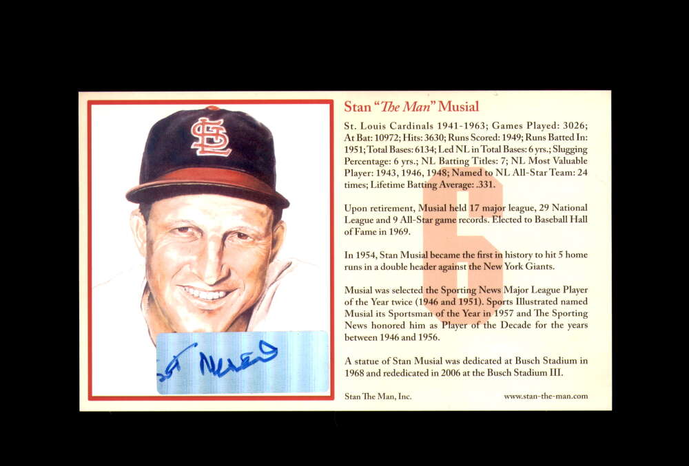 Stan Musial Signed First Day Cover Cache FDC Cardinals Autographed
