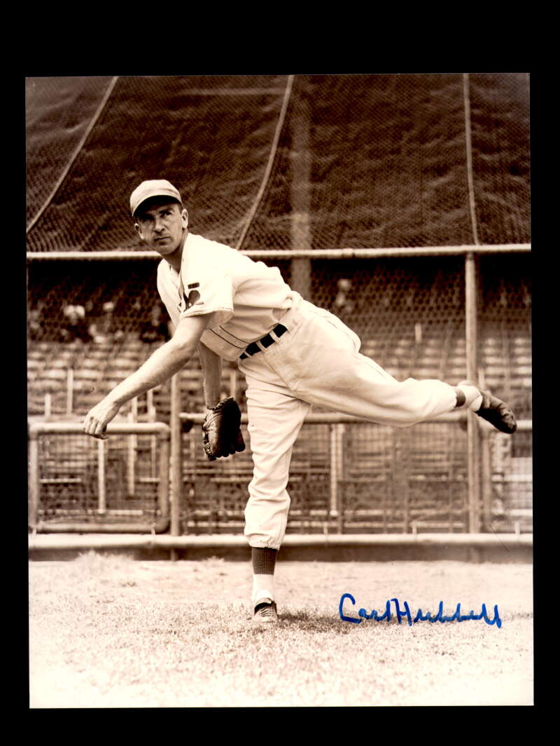 Carl Hubbell Signed 8x10 Photo Autograph