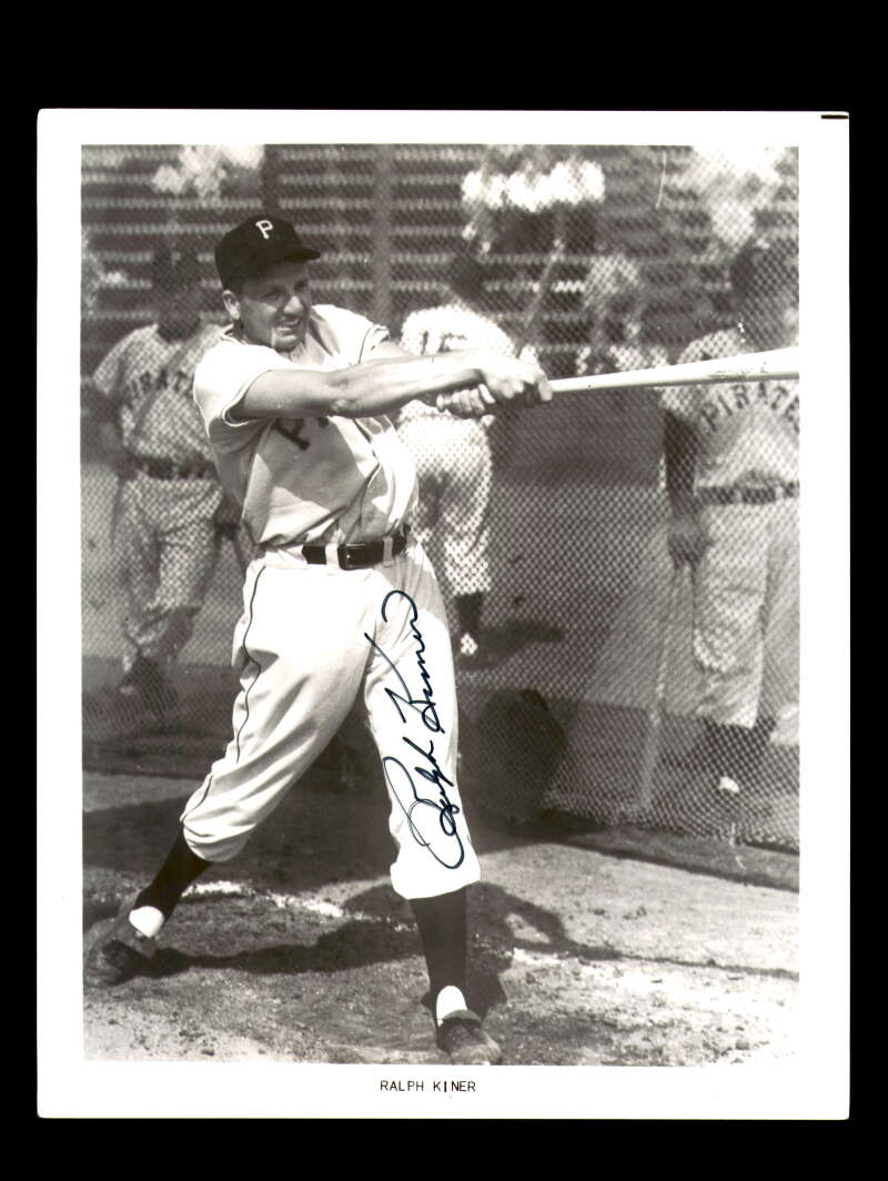Ralph Kiner Signed 8x10 Photograph Autograph Pirates