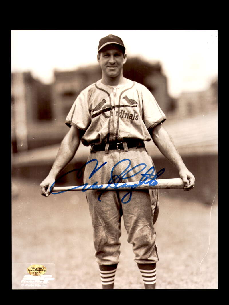 Enos Slaughter Signed 8x10 Photo Autograph Cardinals
