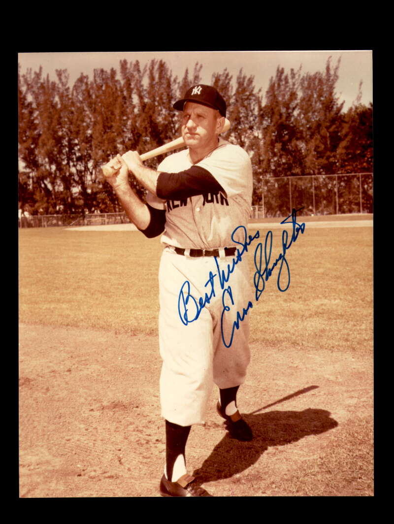 Enos Slaughter Signed 8x10 Photo Autographed Yankees