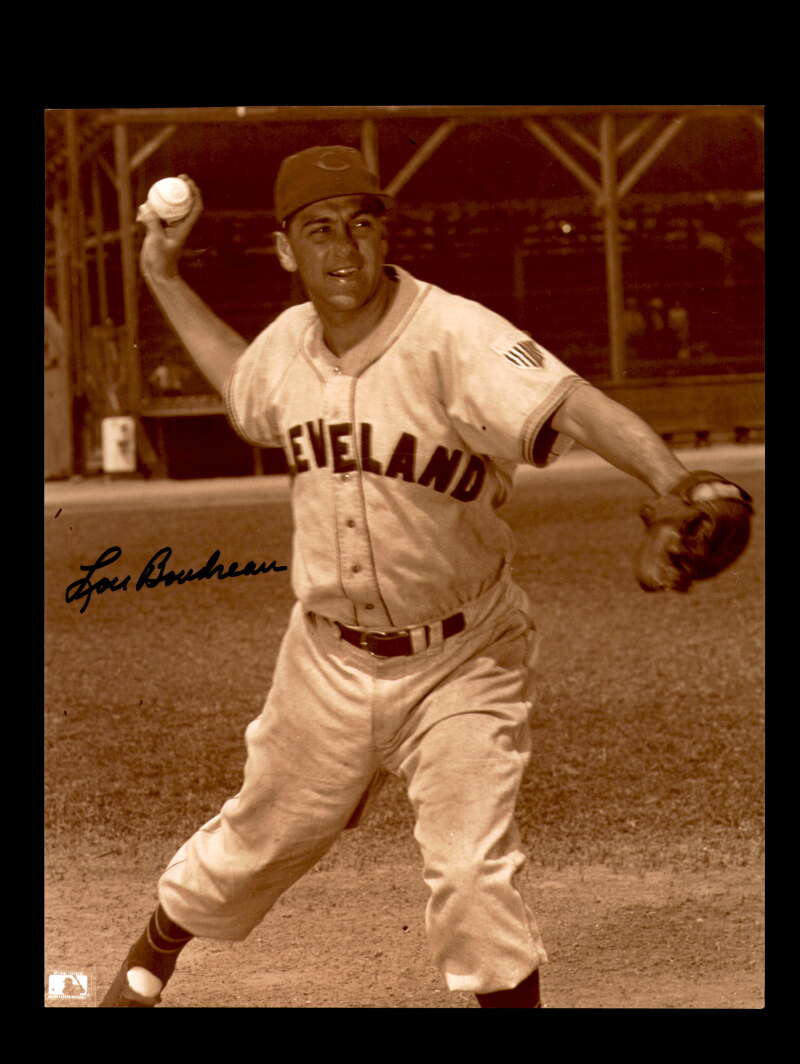 Lou Boudreau Signed 8x10 Photo Autograph Cleveland