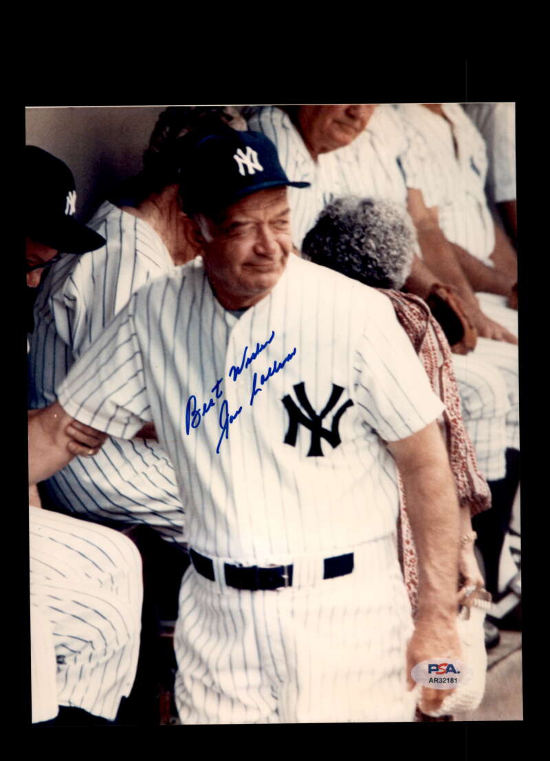 Joe Collins PSA DNA Signed 8x10 Photo Autograph Yankees
