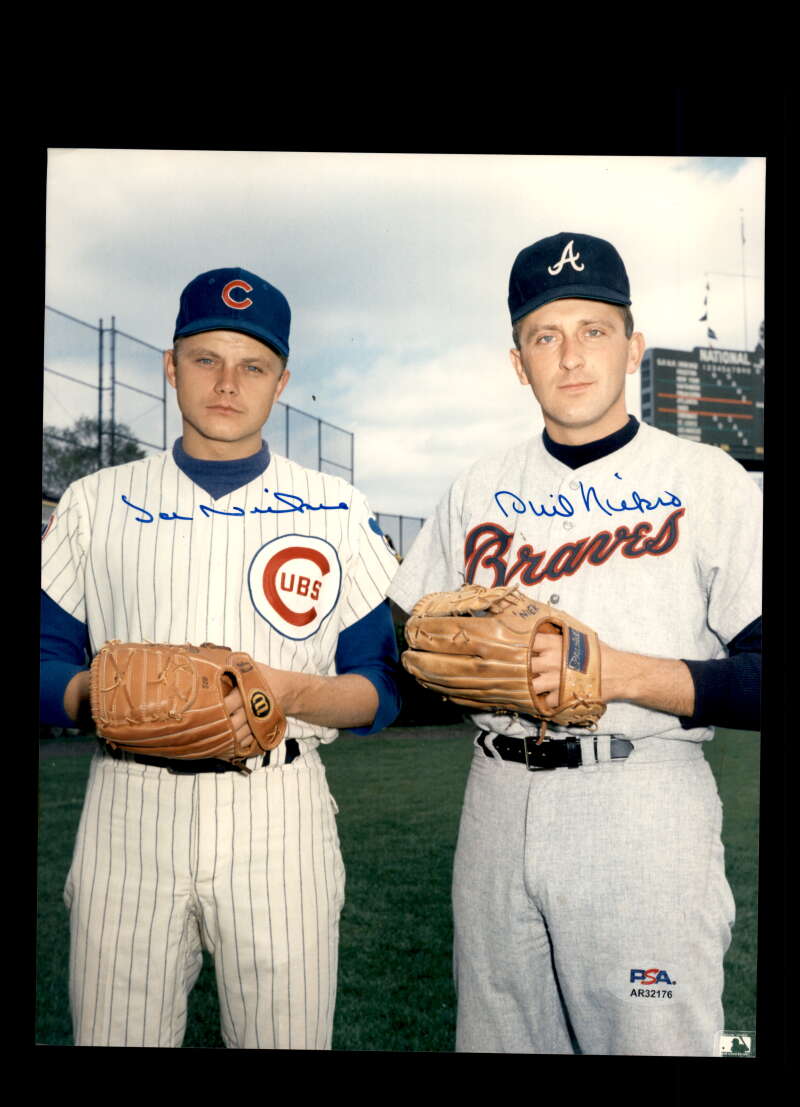 Joe and Phil Niekro PSA DNA Signed 8x10 Photo Autograph