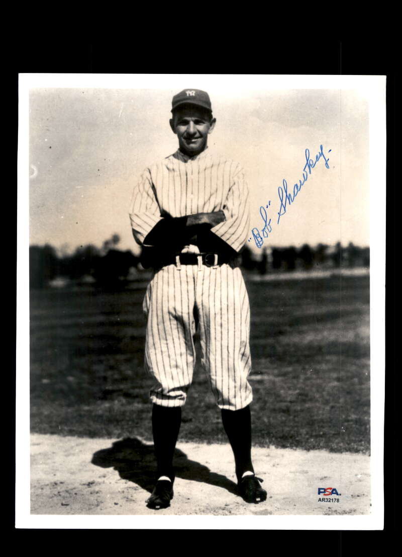 Bob Shawkey PSA DNA Signed 8x10 Photo Autograph Yankees