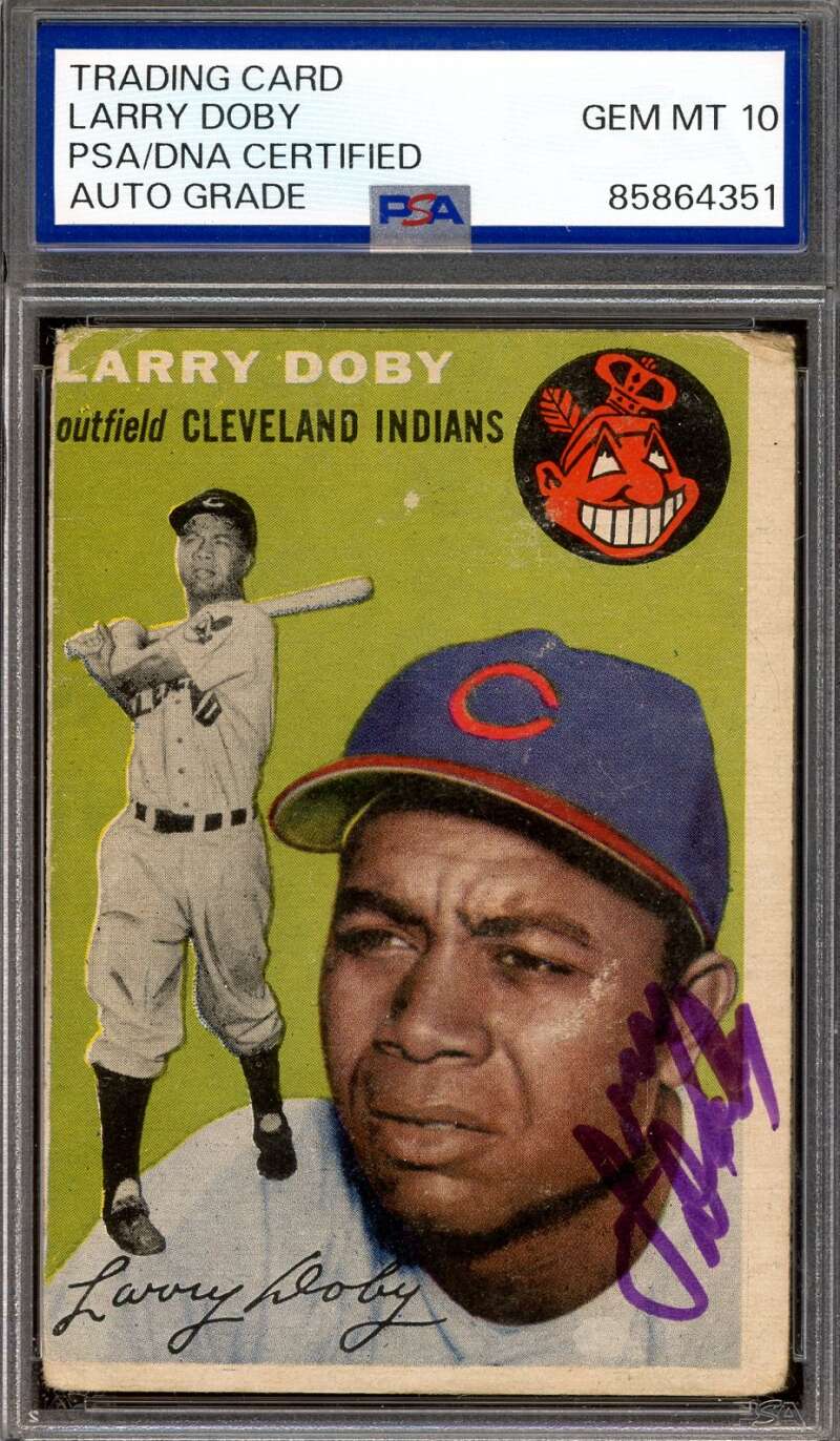 Larry Doby Gem Mint 10 PSA DNA Signed 1954 Topps Autograph