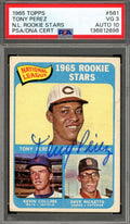 Tony Perez Gem Mint 10 PSA DNA Signed 1965 Topps Rookie Autograph