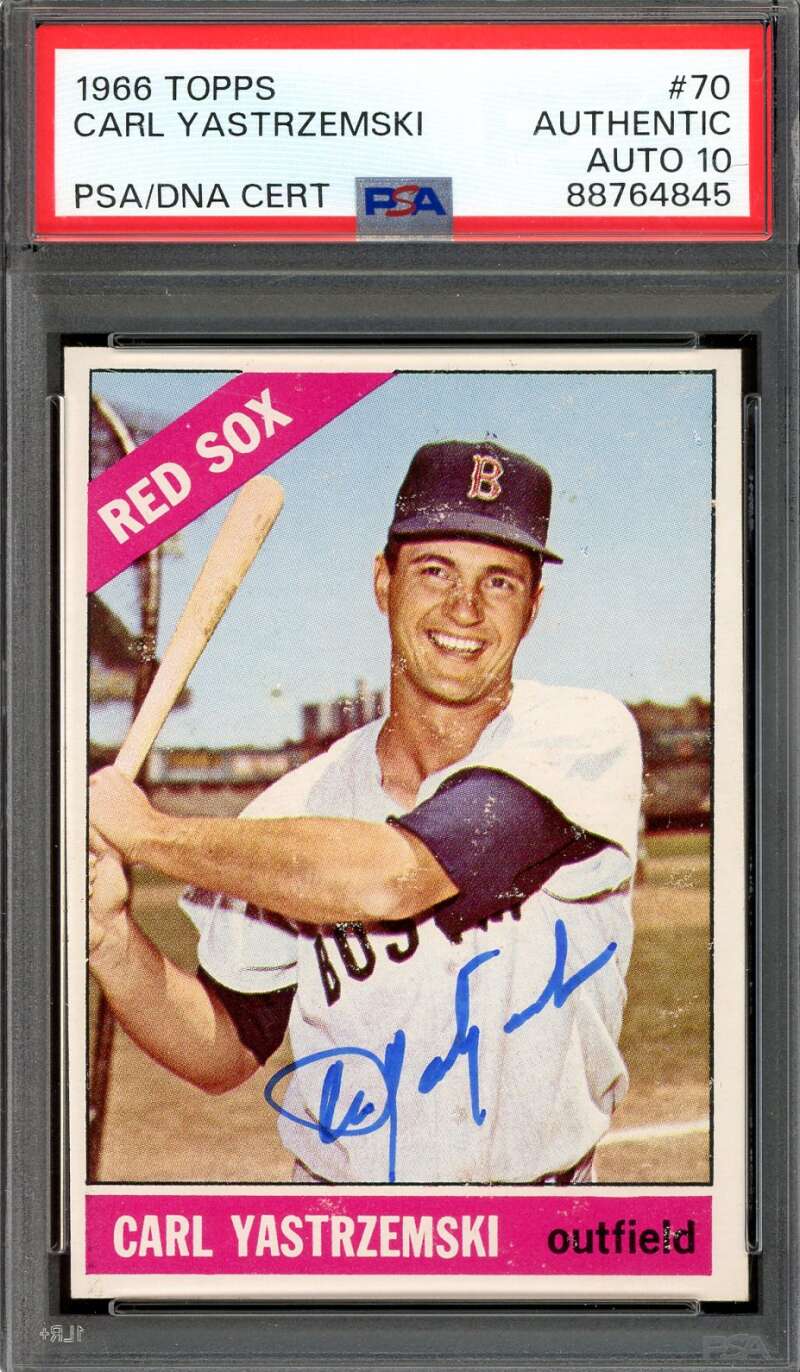 Carl Yastrzemski Gem Mint 10 PSA DNA Signed 1966 Topps Autograph