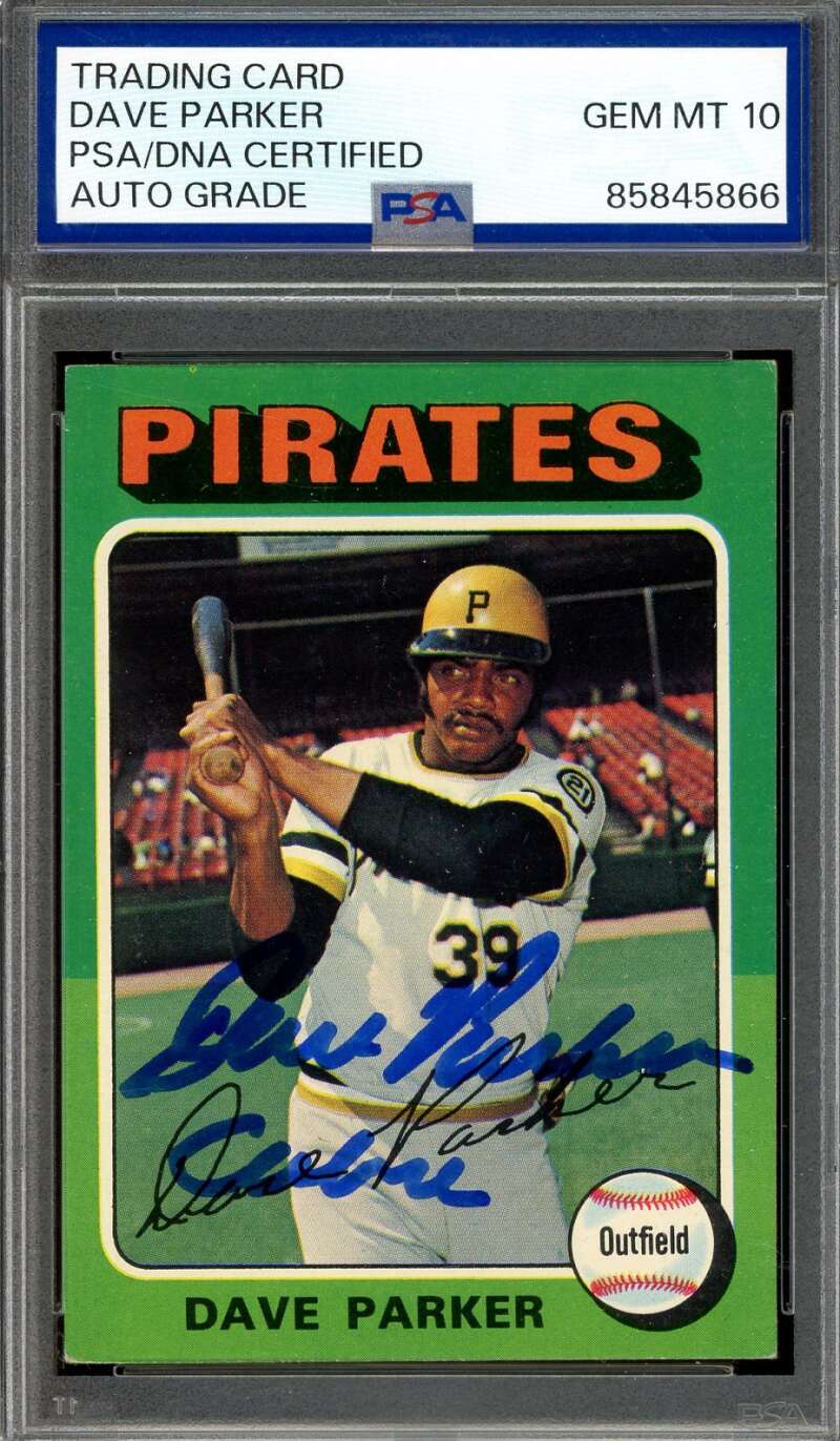 Dave Parker Gem Mint 10 PSA DNA Signed Cobra 1975 Topps Autograph