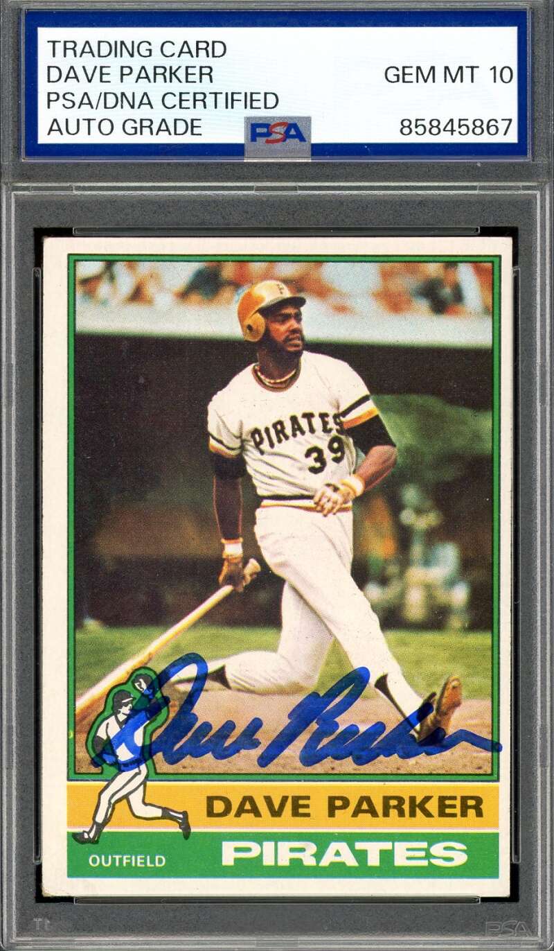 Dave Parker Gem Mint 10 PSA DNA Signed 1976 Topps Autograph