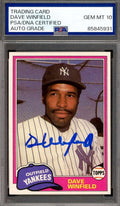 Dave Winfield Gem Mint 10 PSA DNA Signed 1981 Topps Traded Autograph