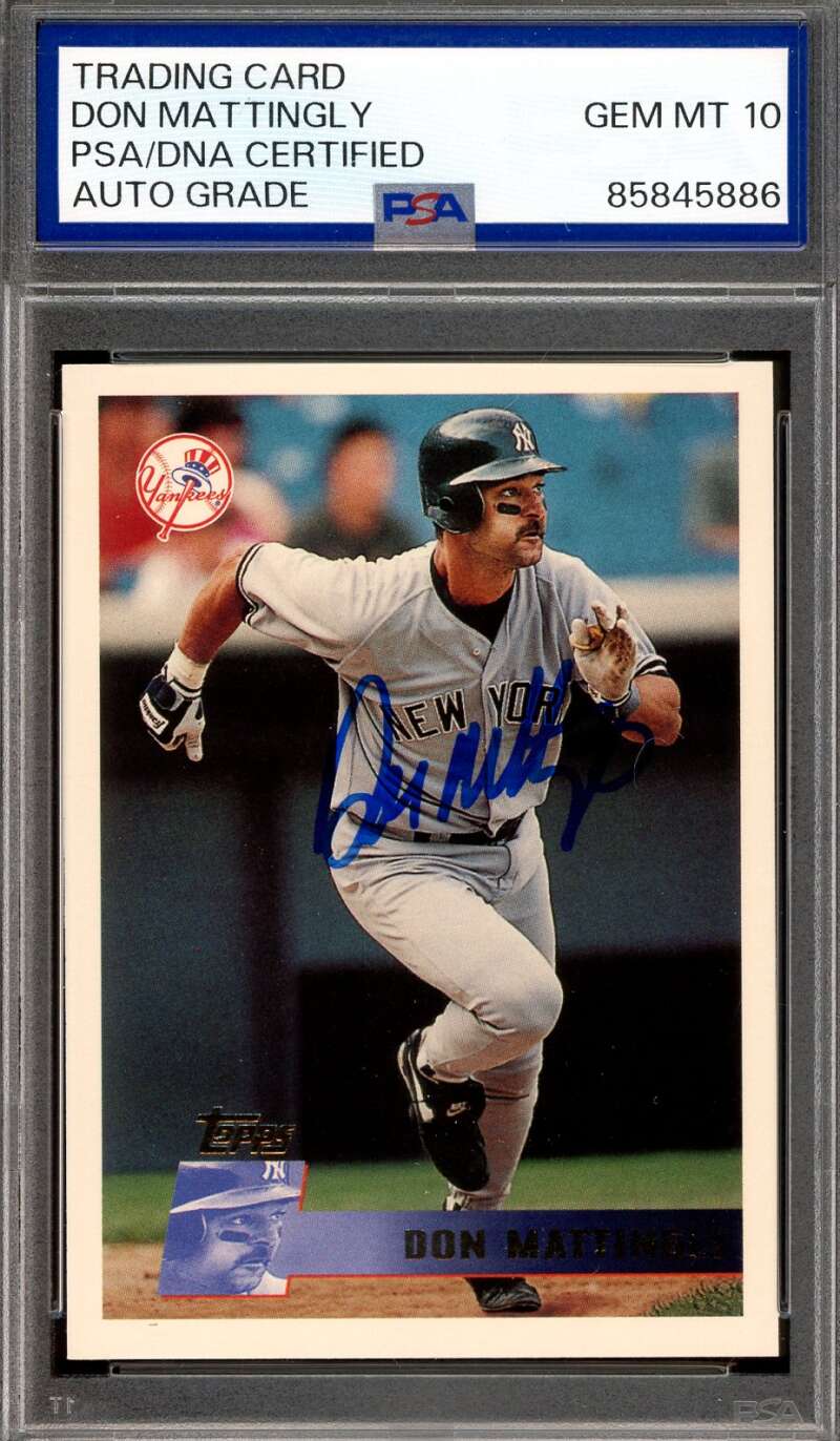 Don Mattingly Gem Mint 10 PSA DNA Signed 1996 Topps Autograph