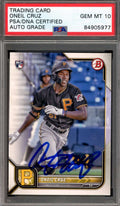 O'Neil Cruz Gem Mint 10 PSA DNA Signed 2022 Bowman Rookie Autograph