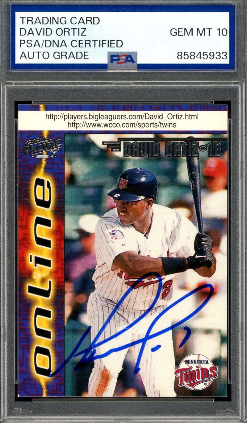 David Ortiz Gem Mint 10 PSA DNA Signed 1998 Pacific Online Autograph