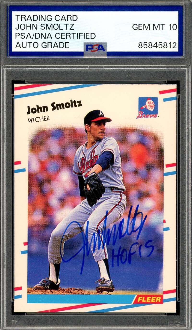 John Smoltz Gem Mint 10 PSA DNA Signed 1988 Fleer Update Rookie Autograph