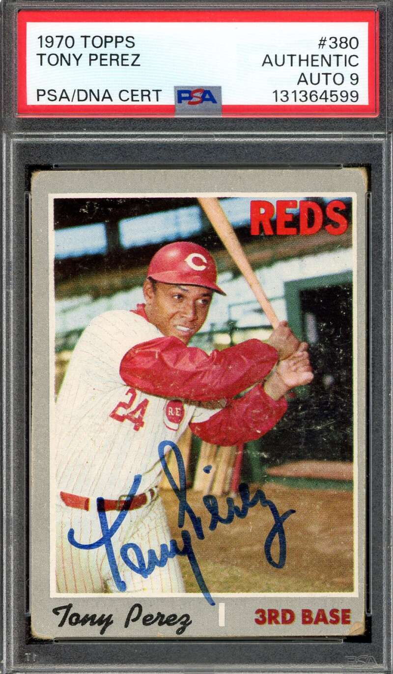 Tony Perez Mint 9 PSA DNA Signed 1970 Topps Autograph