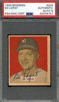 Ed Lopat Mint 9 PSA DNA Signed 1949 Bowman Rookie Autograph