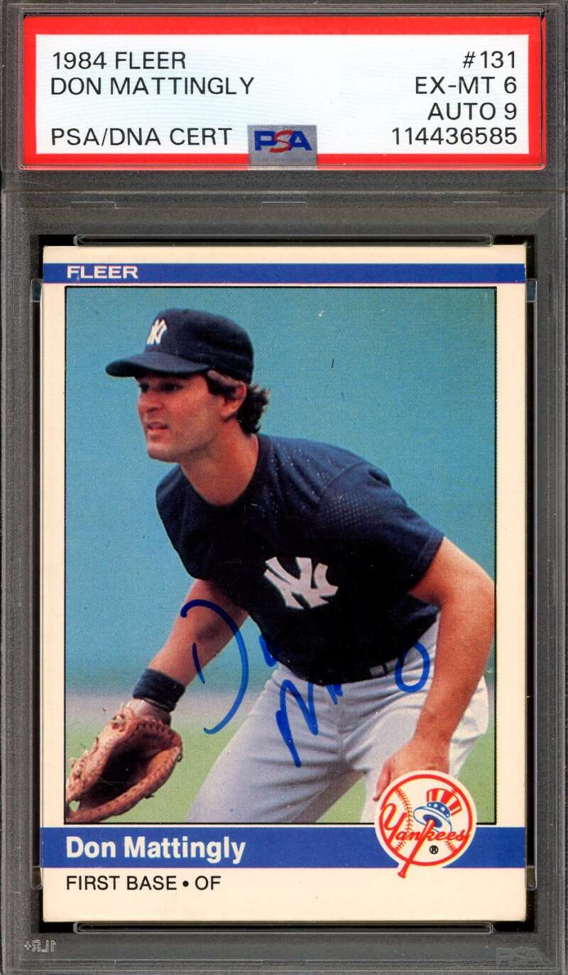 Don Mattingly Mint 9 PSA DNA Signed 1984 Fleer Rookie Autograph