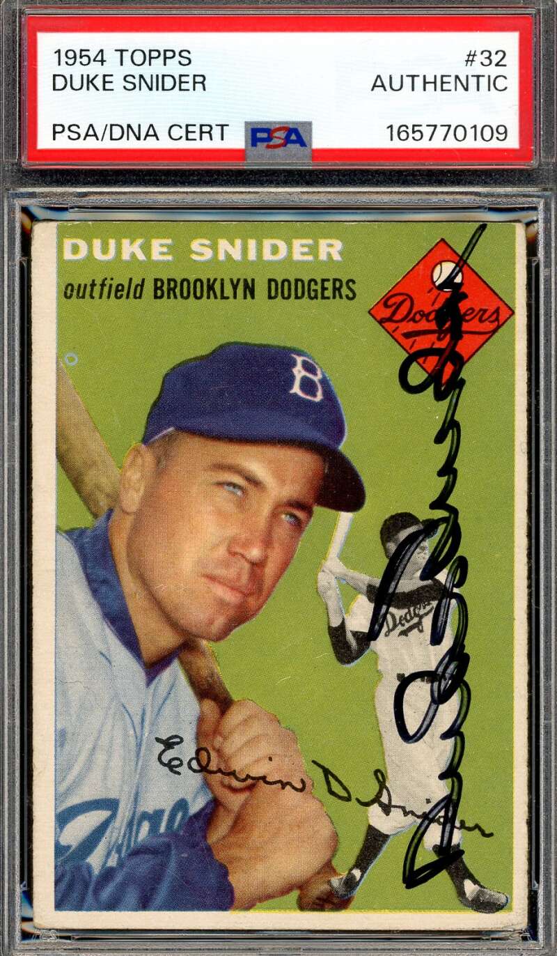 Duke Snider PSA DNA Signed 1954 Topps Yankees Autograph