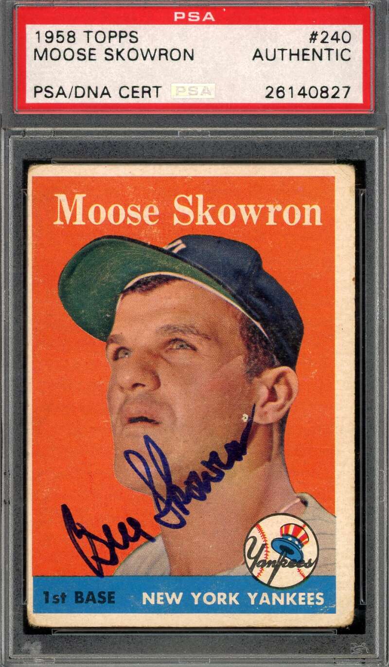 Moose Skowron PSA DNA Signed 1958 Topps Autograph
