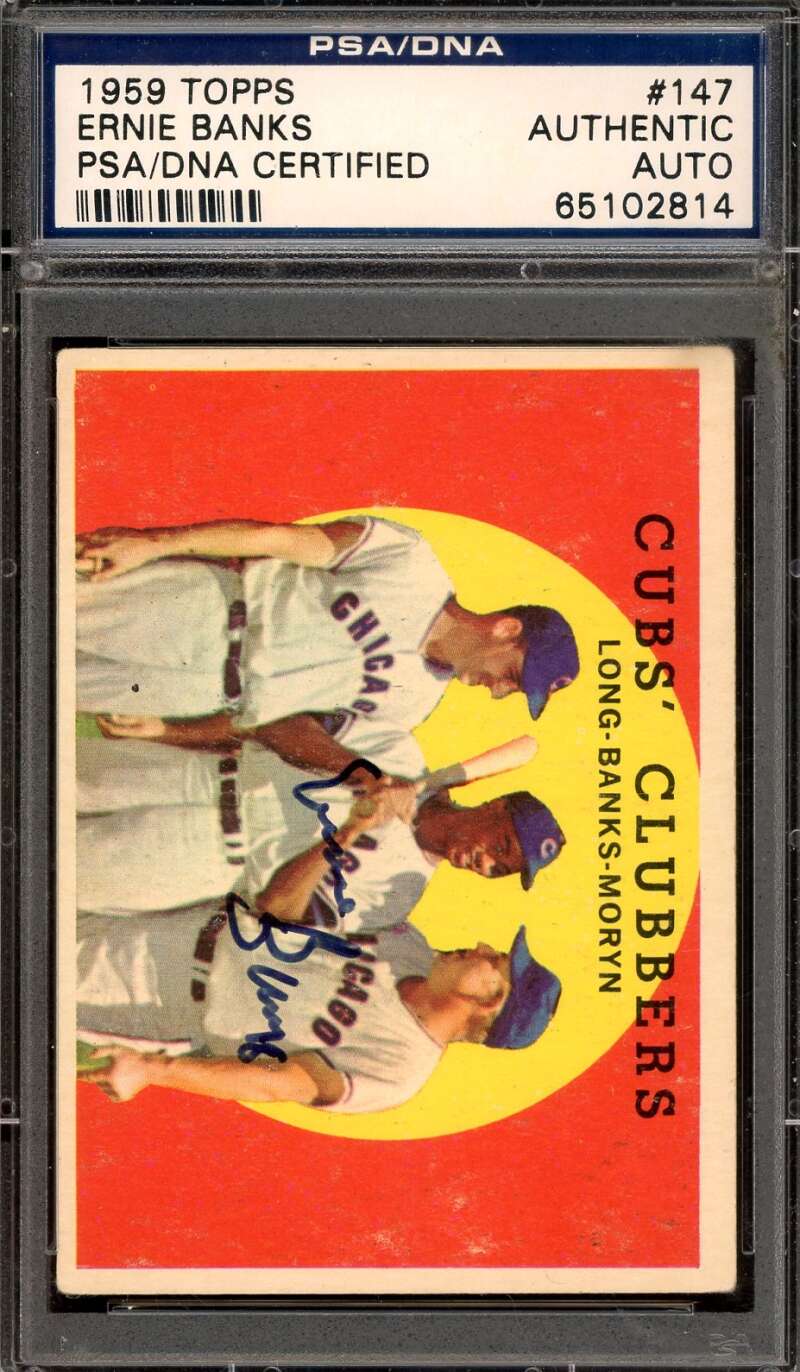 Ernie Banks PSA DNA Signed 1959 Topps Cubs Clubbers Autograph