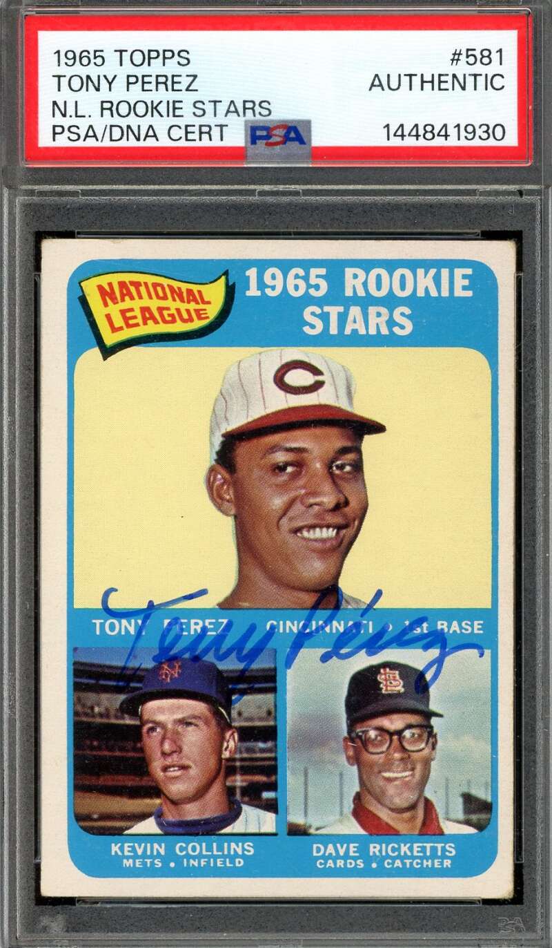 Tony Perez PSA DNA Signed 1965 Topps Rookie Autograph