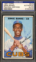 Ernie Banks PSA DNA Vintage Signed 1967 Topps Autograph