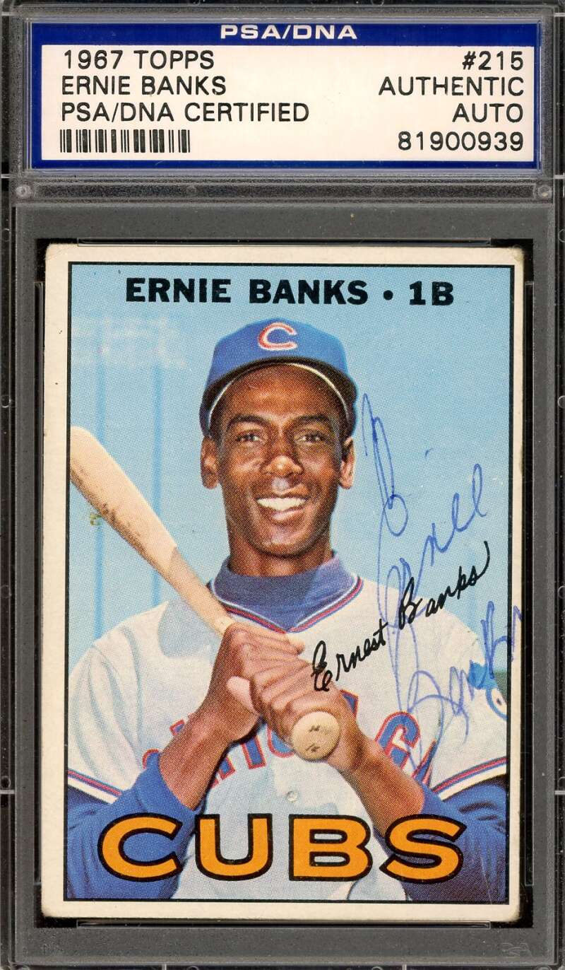 Ernie Banks PSA DNA Vintage Signed 1967 Topps Autograph