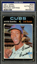 Ernie Banks PSA DNA Vintage Signed 1971 Topps Autograph