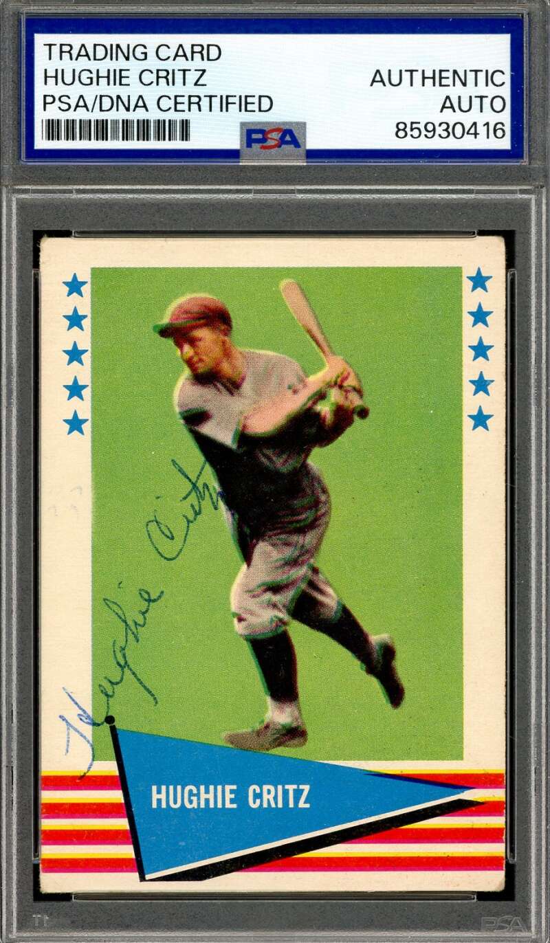 Hughie Critz PSA DNA Signed 1961 Fleer Autograph