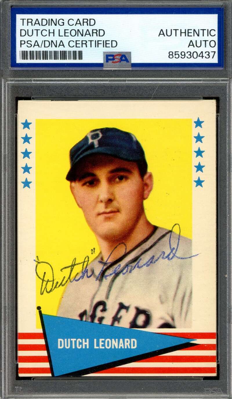 Dutch Leonard PSA DNA Signed 1961 Fleer Autograph
