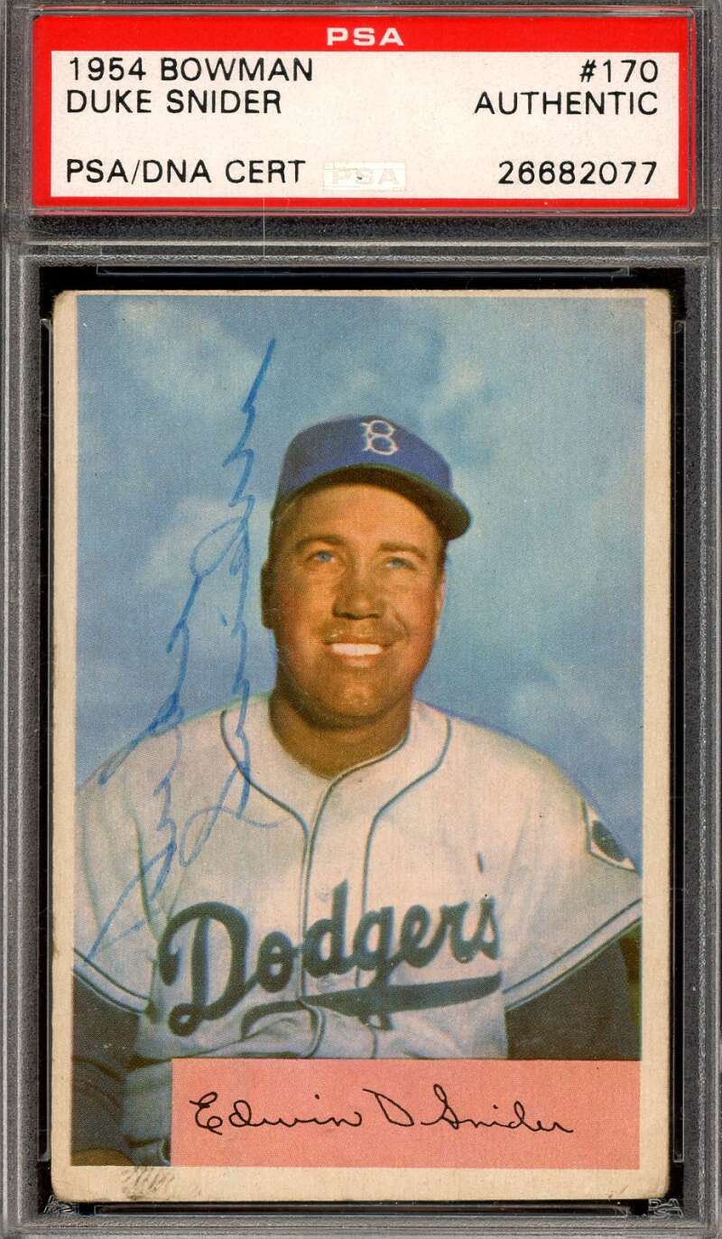 Duke Snider PSA DNA Vintage Signed 1954 Bowman Autograph