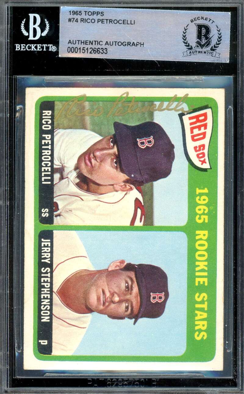 Rico Petrocelli Beckett BAS Signed 1965 Topps Rookie Autograph
