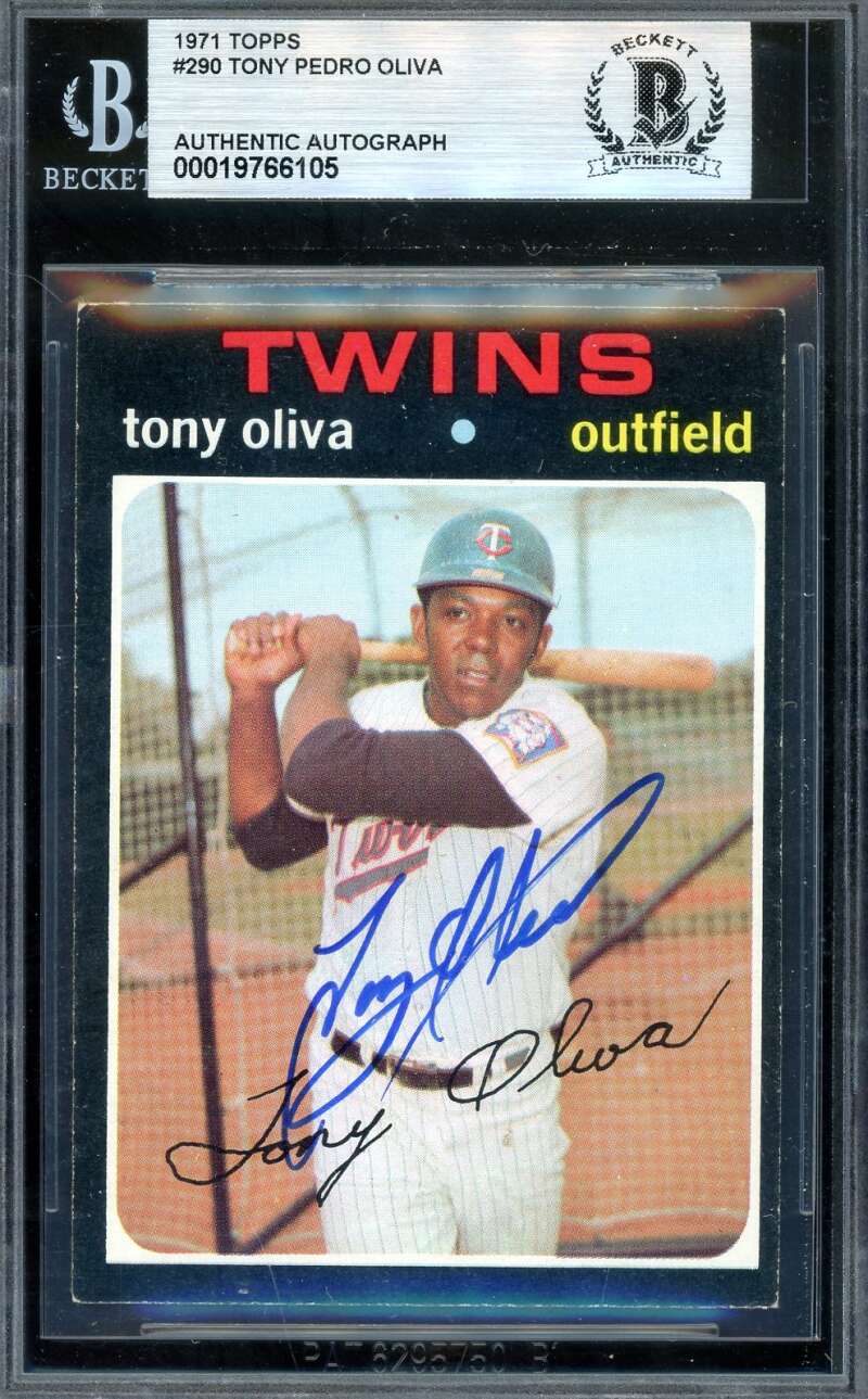 Tony Oliva Beckett BAS Signed 1971 Topps Autograph