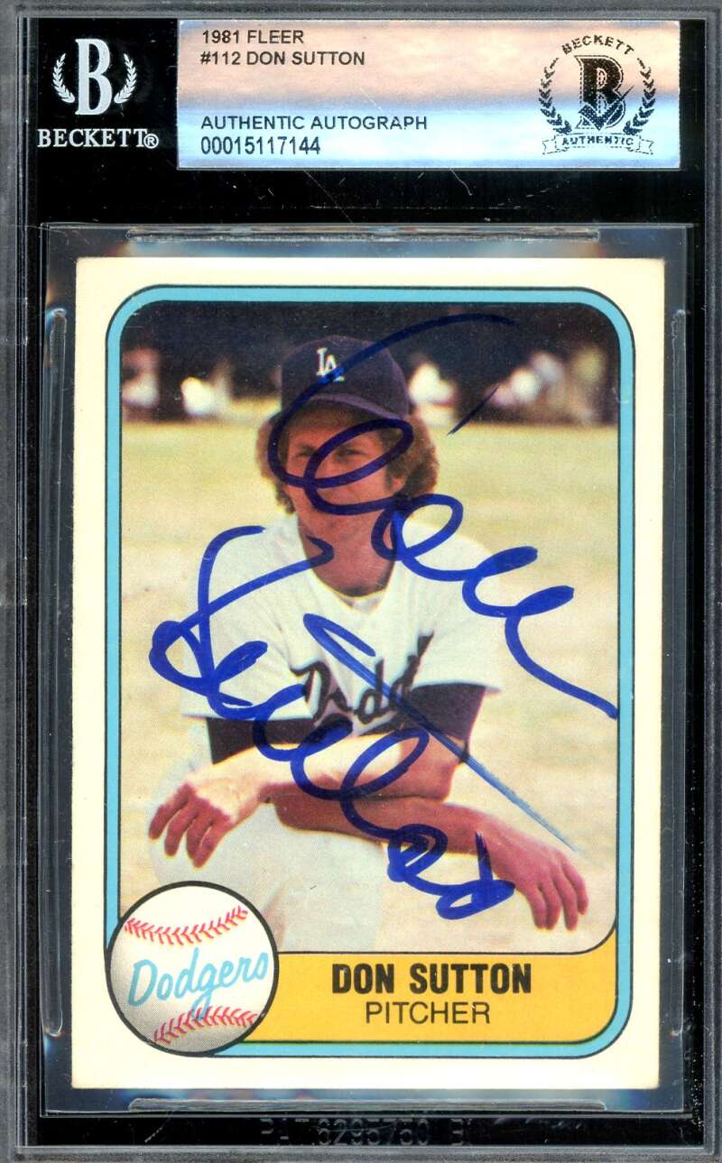 Don Sutton Beckett BAS Signed 1981 Fleer Autograph