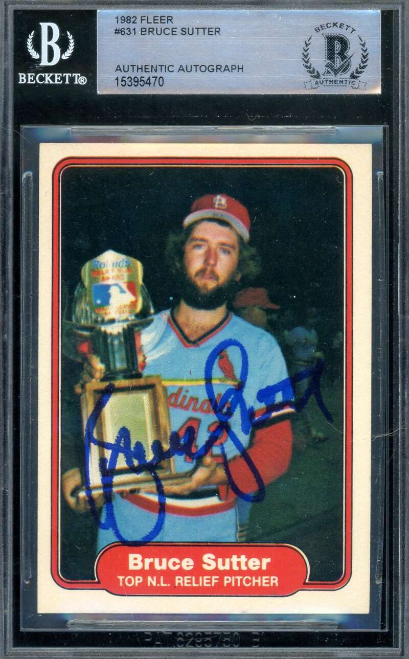 Bruce Sutter Beckett BAS Signed 1982 Fleer Autograph