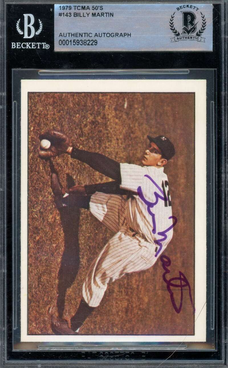 Billy Martin Beckett BAS Signed 1979 TCMA 50s Yankees Autograph