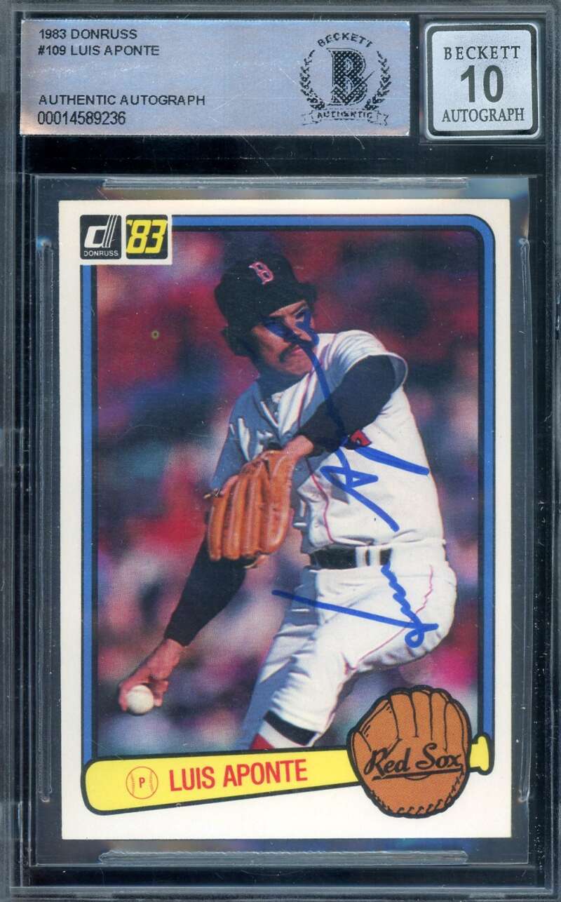 Luis Aponte Gem Mint 10 Beckett BAS Signed 1983 Donruss Autograph