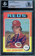 Will McEnaney Beckett BAS Signed 1975 Topps Autograph