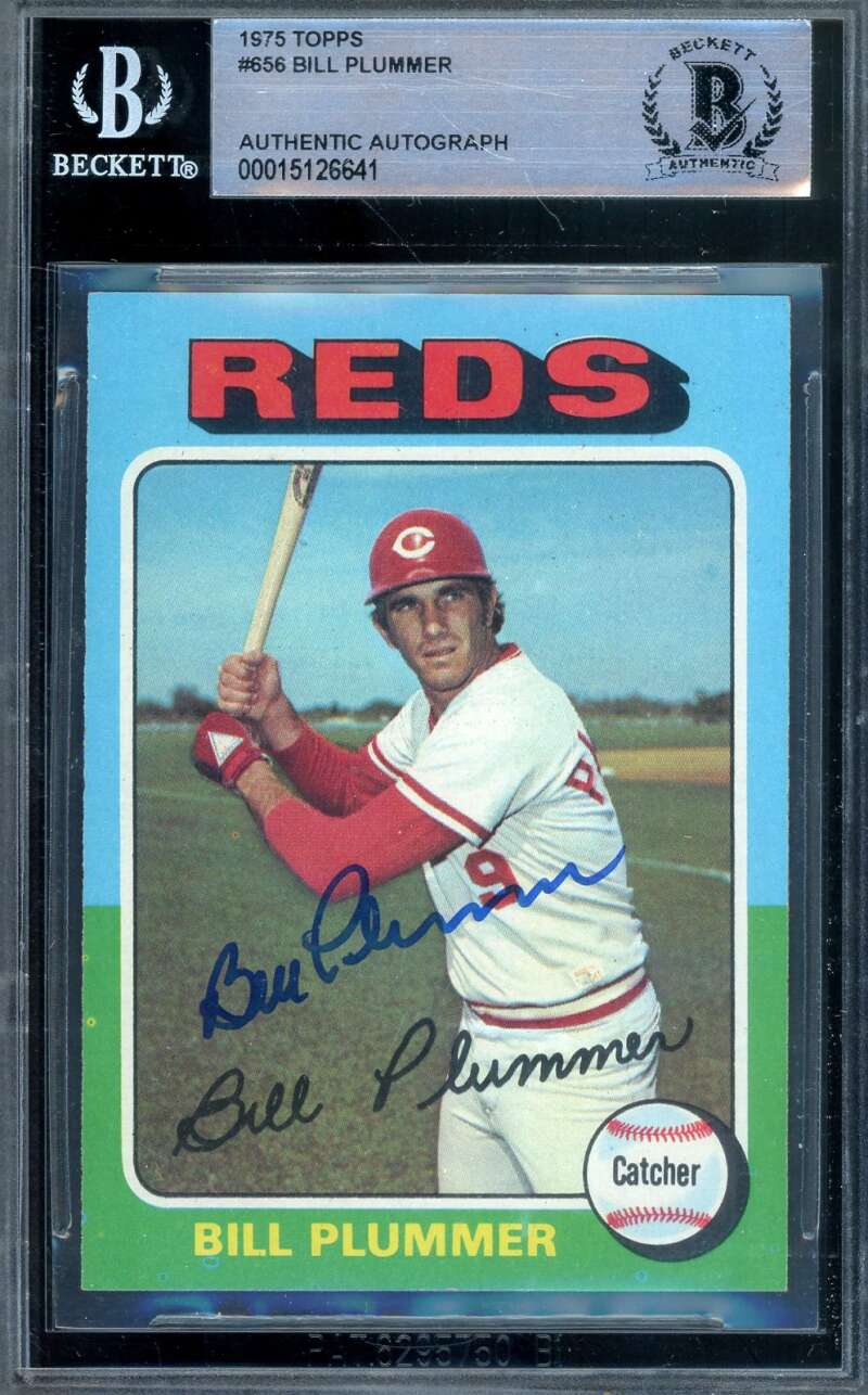 Bill Plummer Beckett BAS Signed 1975 Topps Autograph