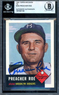 Preacher Roe Beckett BAS Signed 1953 Topps 1991 Archives Autograph