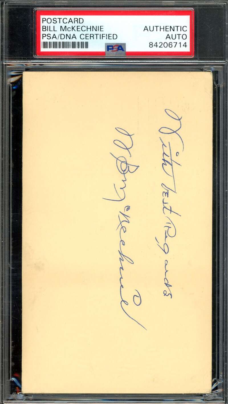 Bill McKechnie PSA DNA Signed 1958 Government Postcard GPC Autograph