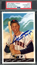 Willie Mays Gem Mint 10 PSA DNA Signed Perez Steele Master Works Goodwin Postcard Autograph