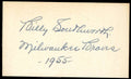 Billy Southworth JSA Loa Signed 3x5 Index Card Autograph