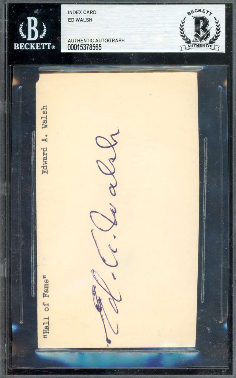 Ed Walsh Beckett BAS Signed 3x5 Index Card Autograph