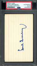 Hank Greenberg PSA DNA Signed 3x5 Index Card Autograph