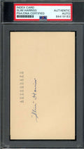 Slim Harriss PSA DNA Signed 3x5 Index Card D.63 Autograph