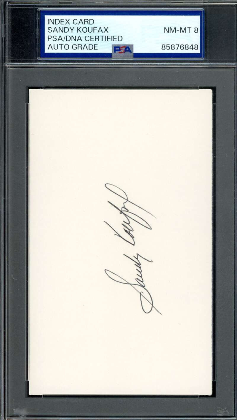 Sandy Koufax PSA DNA Signed 3x5 Index Card Autograph