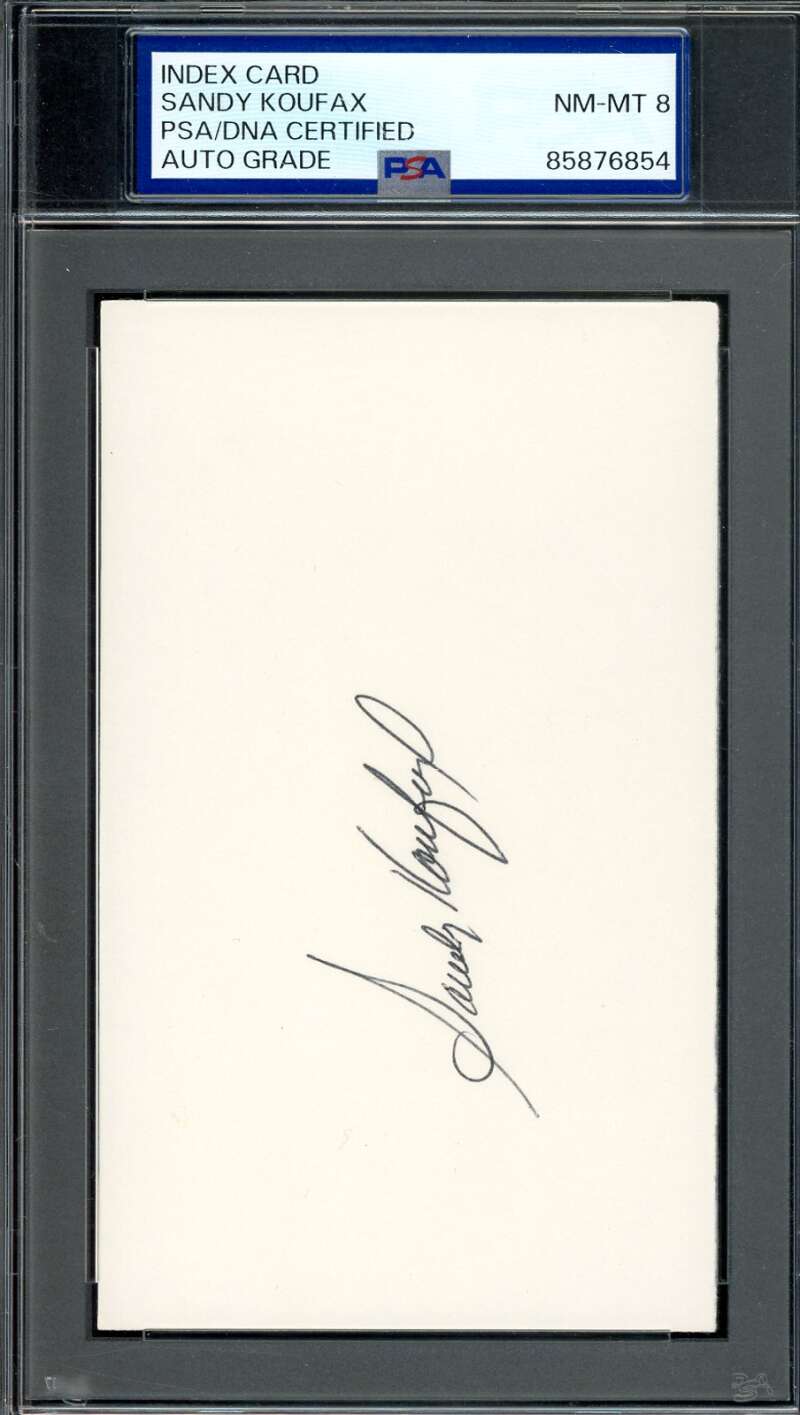 Sandy Koufax PSA DNA Signed 3x5 Index Card Autographed